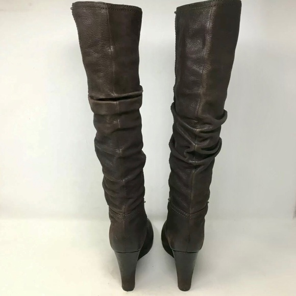 Prada Boots Brown Leather Wedges - Picture 3 of 10